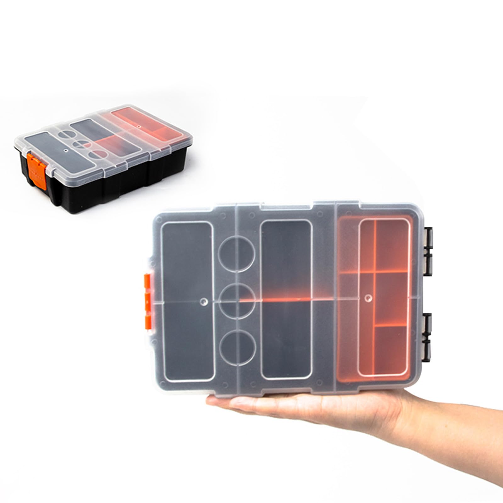 Scatola organizer per piccole parti con divisori rimovibili Scatola di immagazzinaggio hardware con maniglia portatile per bulloni dadi viti chiodi hardware custodia fermi