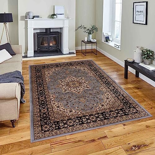 renoazul® Geometric Large Area Rugs With Jute Backing, 200x290 Cm, Havana Black Red, Medium Pile Washable Carpet For Living And Dining Room.