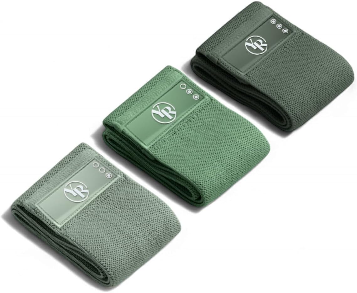 Fabric Booty Band Set for Pilates and Other Workouts- 3 Levels of Resistance 100% Latex Free
