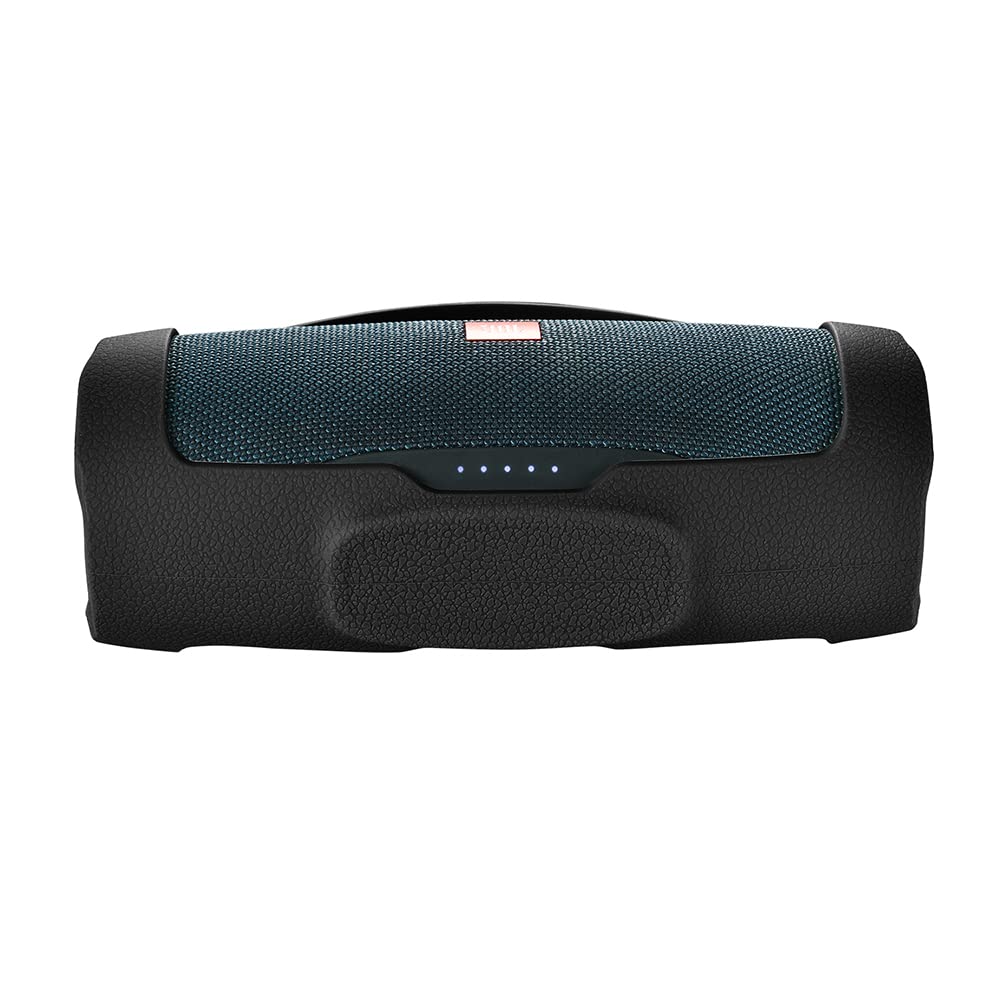 Funda de Silicona para JBL Charge Essential 2 Altavoz Bluetooth inalámbrico, Charge Essential 2 & Charge 4 Funda Protectora portátil para Viaje (Negro)