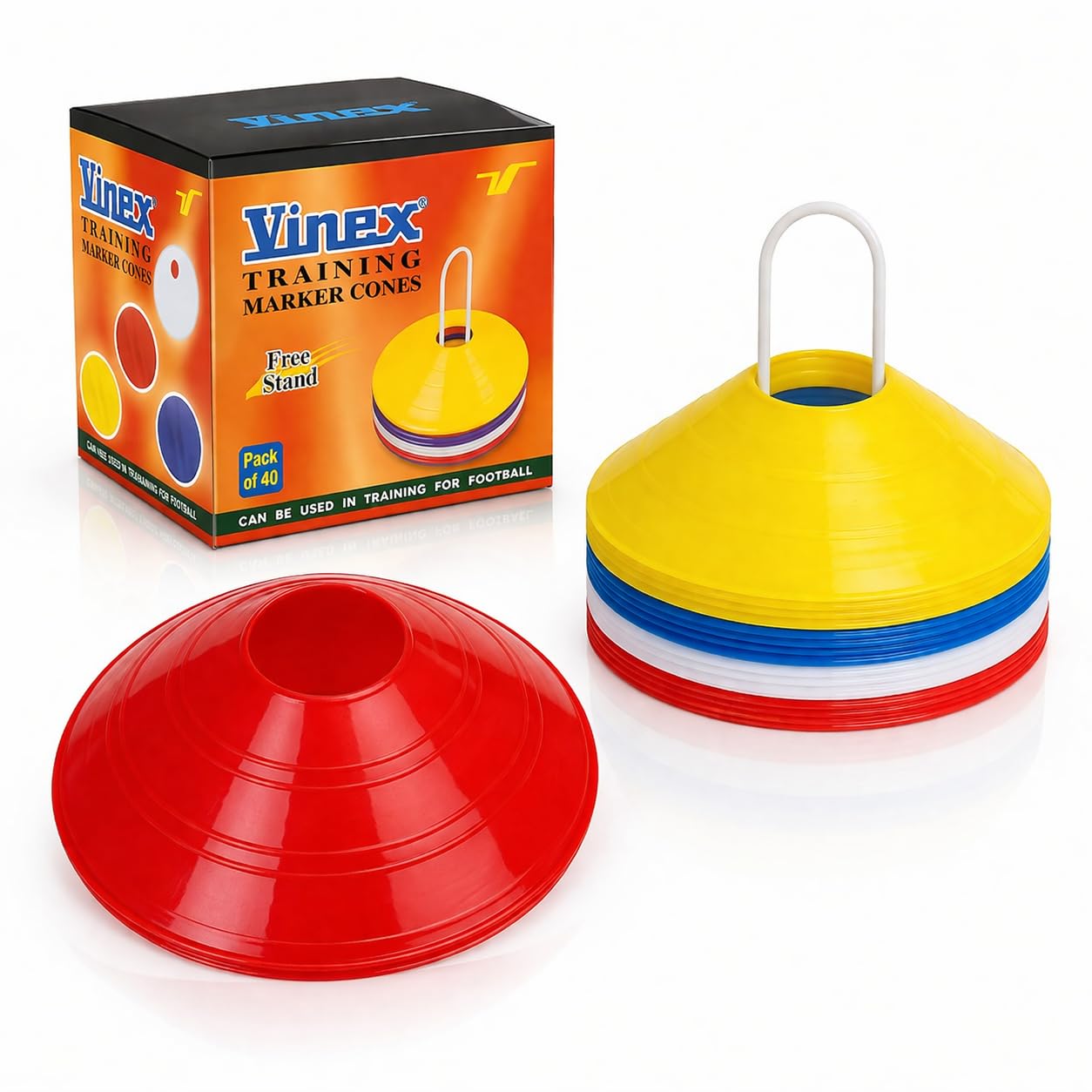 Vinex 2 Inch Dome Cone Markers (10 Pieces) – Plastic Multi-Color Training Cones for Sports Practice & Field Marking-image-38