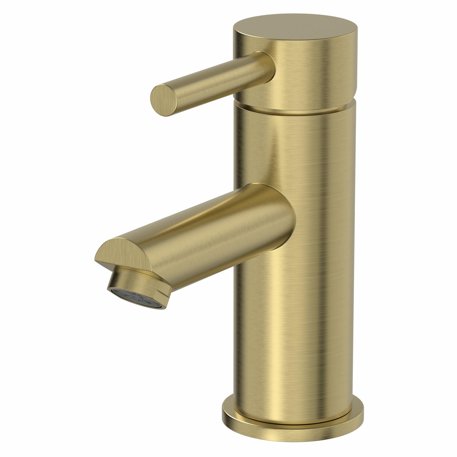 Architeckt Brushed Brass Architeckt® Malmo Bathroom Basin Sink Mixer Tap Modern Mono Round Single Lever Handle Faucet For Sinks,