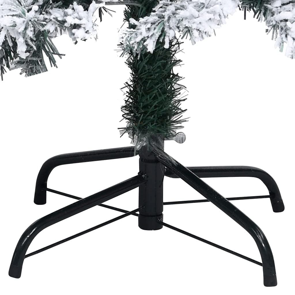 Künstlicher Weihnachtsbaum mit Schnee Grün 210 cm PVC, 1210 Spitzen, extra Dicke Äste, Metallständer, Innen- und geschützter Außenbereich für Festliche Weihnachtsdekoration und