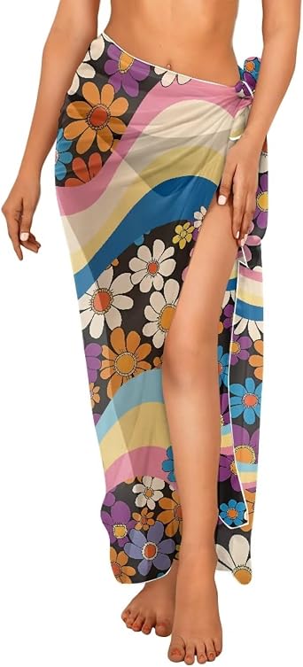 Wrap Sarong for Womens Swimwear Cover Ups Semi-Sheer Bathing Suit Cover Up Quick Dry Bikini Wrap Beach Dresses