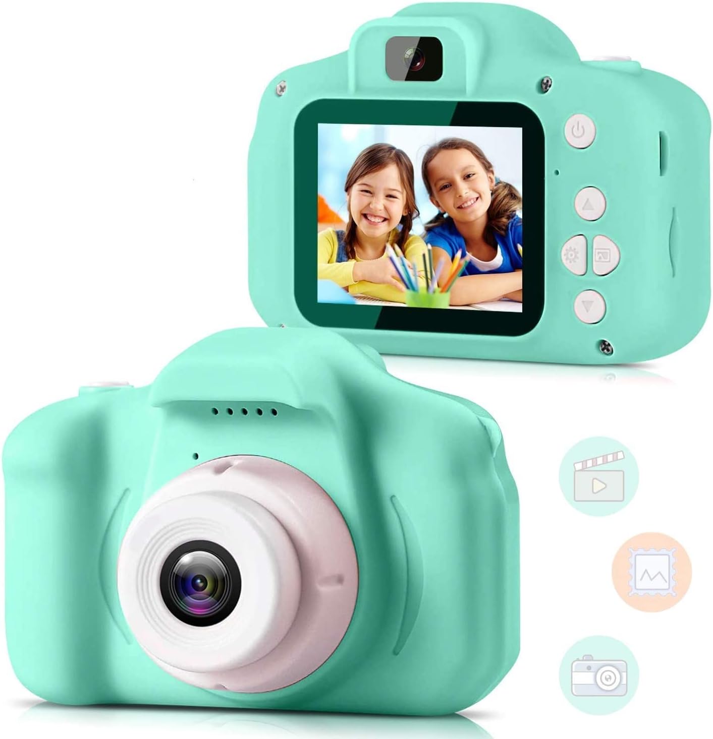 CADDLE & TOES Instant Selfie Camera Toy for Kids | 13 MP 1080p HD Digital Video Recorder with Flash & 32GB SD Card | Birthday Gift for Girls & Boys Age 3-12 | Portable Photography Gadget (Blue)