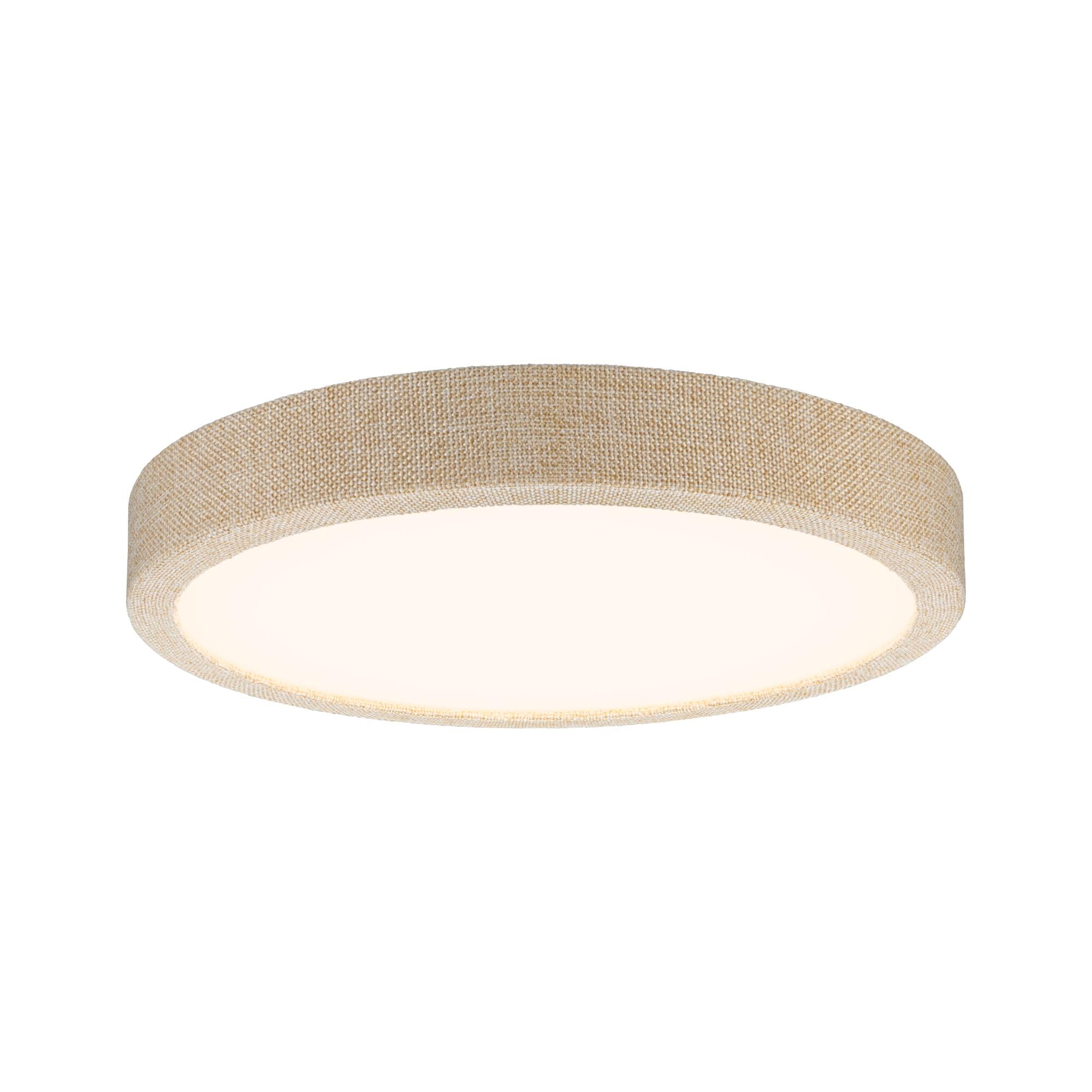 Paulmann 71052 LED Panel Cosara rund 15W IP44 1300lm 300mm Deckenleuchte in Beige Stoff/Kunststoff 3000K - Warmweiß Badleuchte