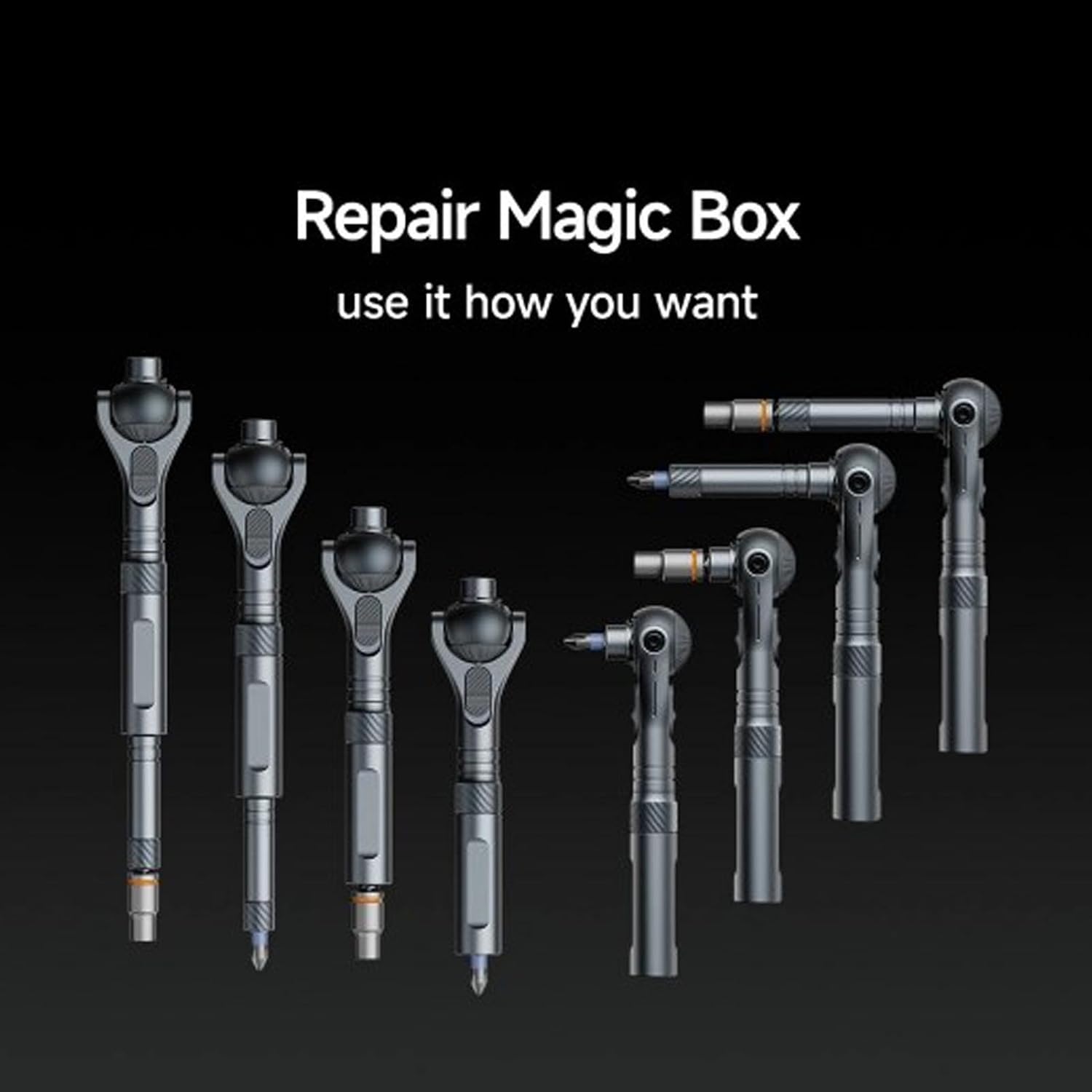 Jeffergarden Ratchet Set, 40 in 1 Magnetic Multi Bit with 45 Teeth Fine Tooth Design and 180 Rotatable Head, for Professional Repairs and Home Improvement