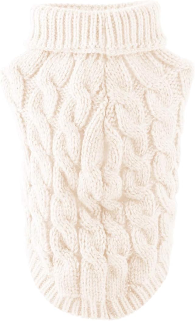 Pet Dog Turtleneck Knitting Sweater Coat Winter Warmer Thickening Pullover Knitwear Crochet Coat Clothes for Small Dog Puppy Cat - Image 5