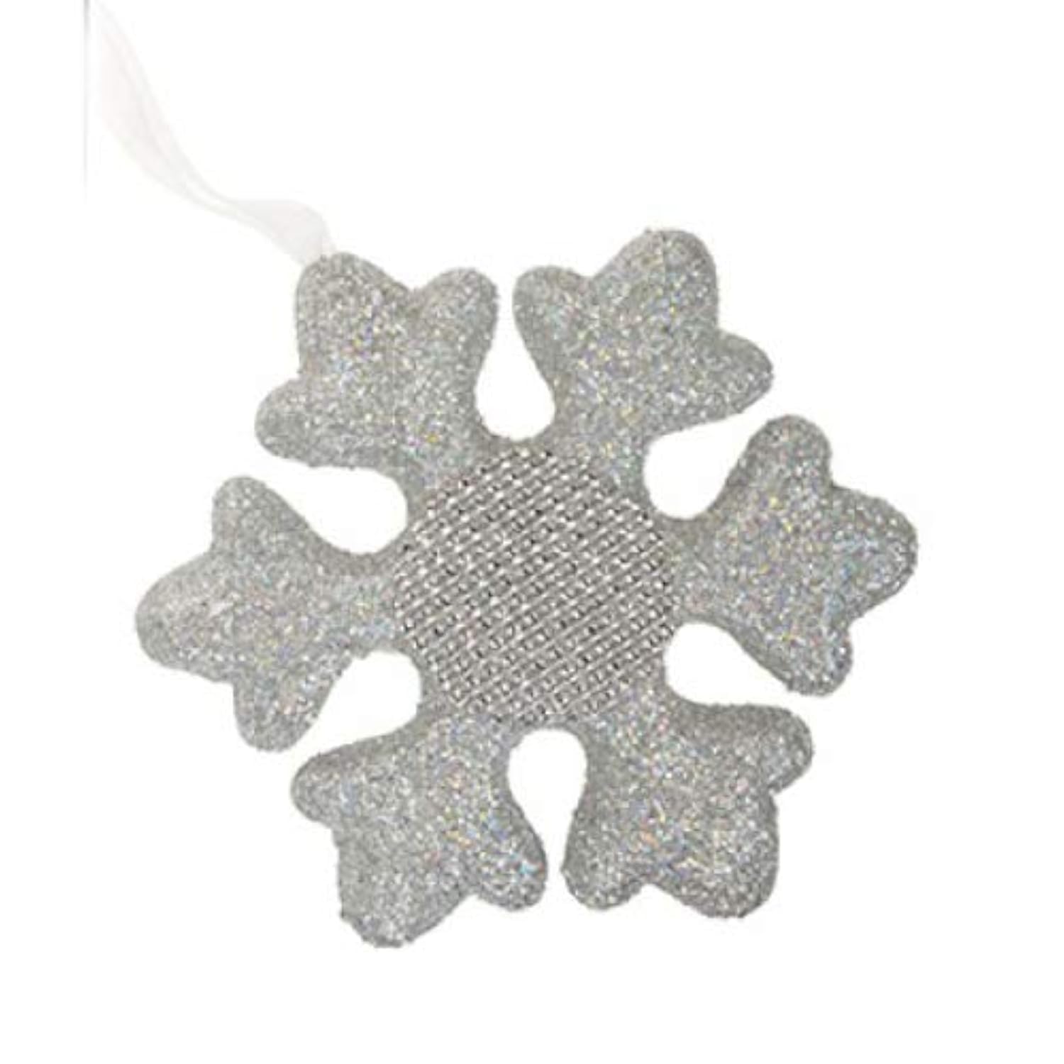 Homestreet Christmas White,Silver Sparkling Snowflake Decoration Large Hanging Silver Diamante Glitter Snowflake Tree Or Hanging Decoration 19Cm