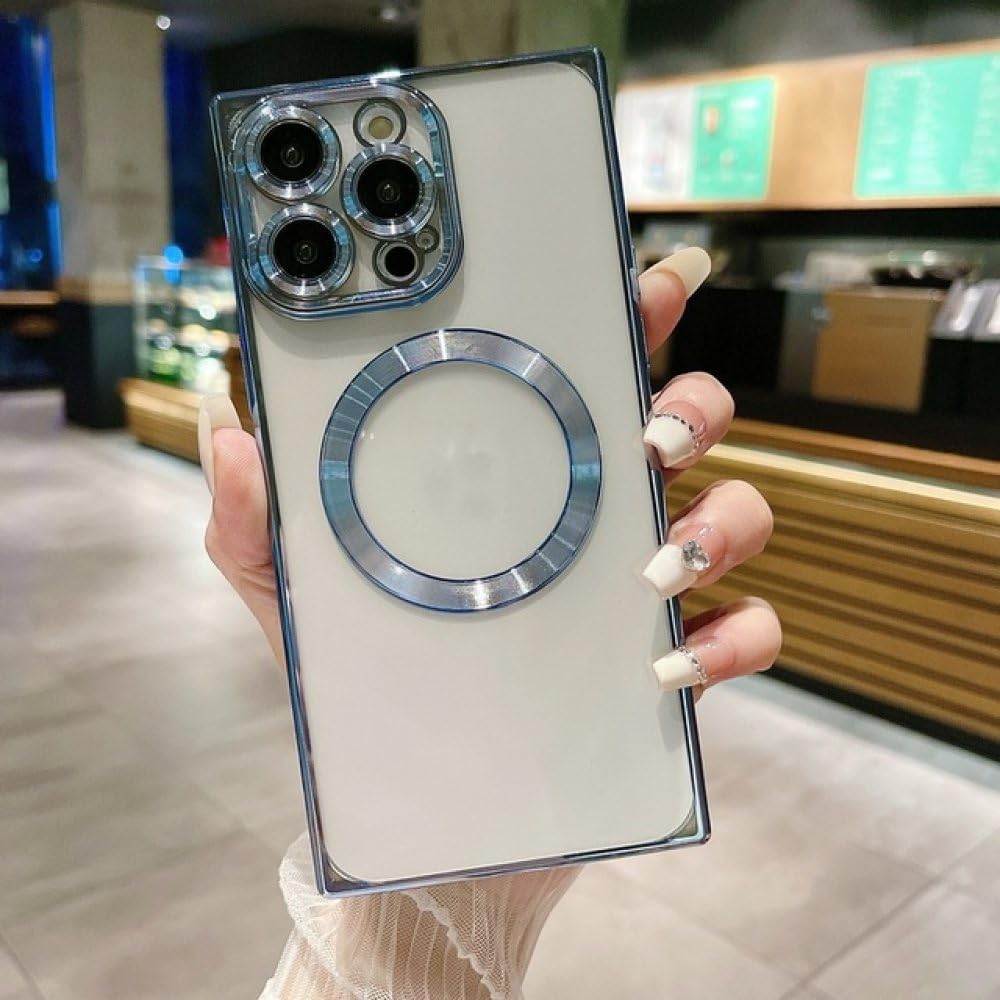 Étui magnétique iPhone 14 Pro Max antichoc bleu clair