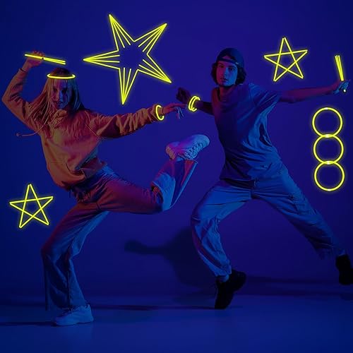 Miniatura 10 de Paquete de 150 pulseras y collares brillantes verdes a granel con conectores de 8 pulgadas, palos luminosos que brillan en la oscuridad, recuerdos