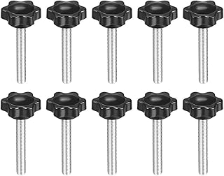 Tool parts Clamping Screw Knob - Plum Hex Shaped Grips Star Knob M6 x 50mm Thread - 10 Pcs
