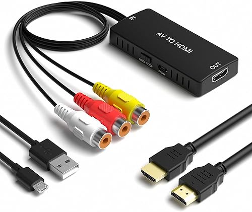 Miniatura 7 de RuiPuo Convertidor HDMI a AV HDMI a video adaptador de audio compatible con PALNTSC compatible con Roku Streaming Stick Fire Stick Apple TV DVD