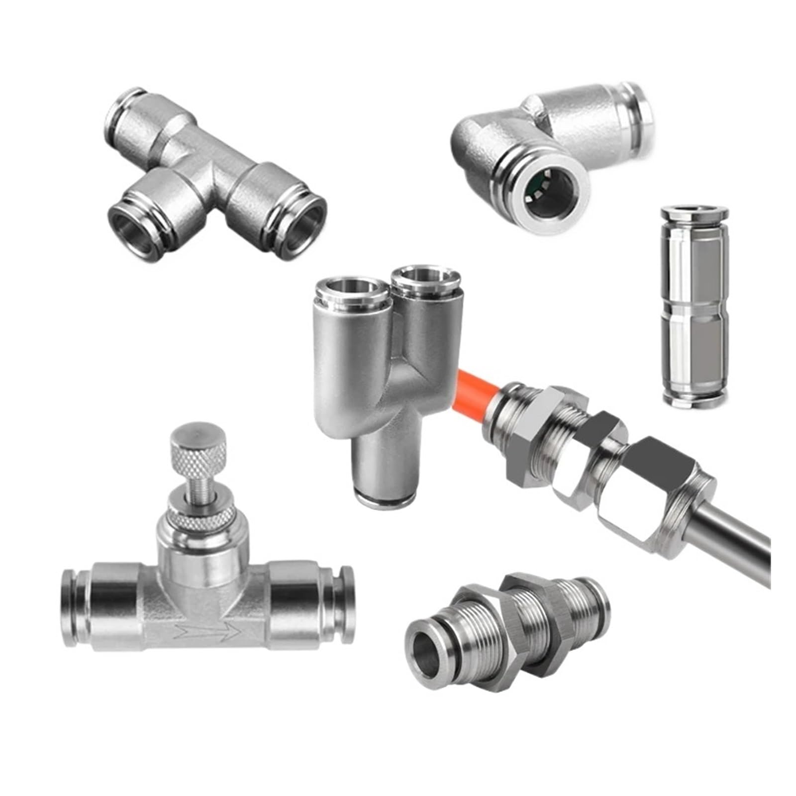 Złącze węża pneumatycznego ze stali nierdzewnej 304, 1 szt. (PE,8MM)