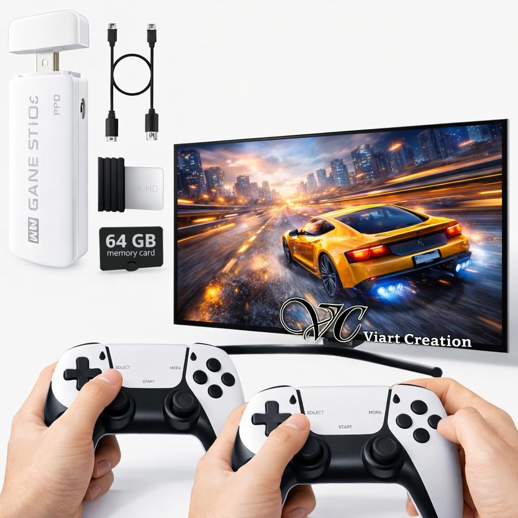 New 2026 Upgraded 4k TV Video Game Gaming System, Plug & Play Video TV Games HD with Wireless 2 Controllers for Men/Women/Girls/Boys/Adult/Kids