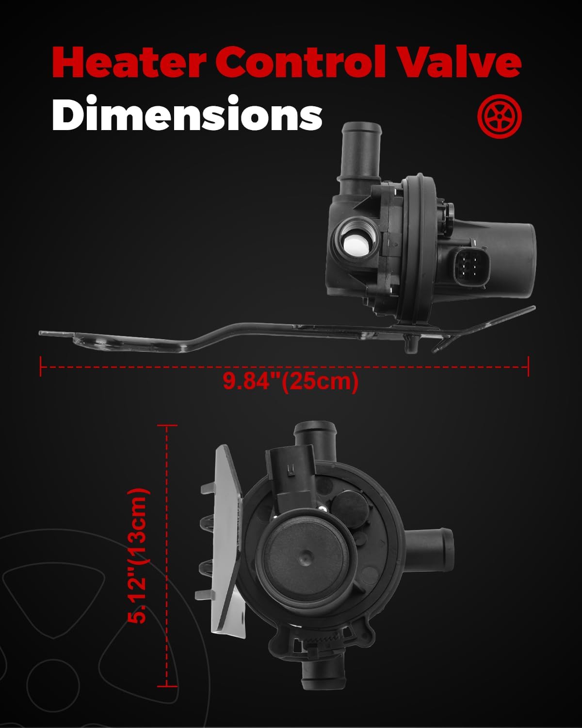 Heater Control Valve 3 Way Coolant with Mounting Bracket Compatible with Ram 1500 2500 3500 4500 2013 2014 2015 2016 2017 2018 Replace 52014892AA, 52014892AB, 52014892AC