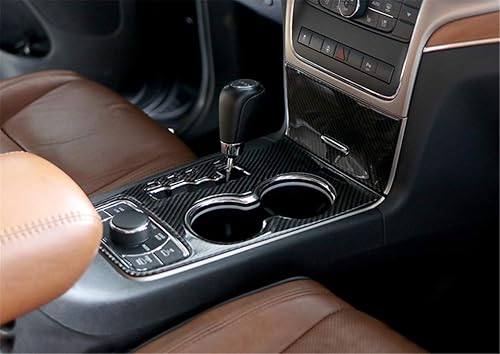 Miniatura 6 de YOCTM Compatible con Jeep Grand Cherokee 2011 2012 2013 Cubierta de palanca de cambios Accesorios interiores de fibra de carbono real consola