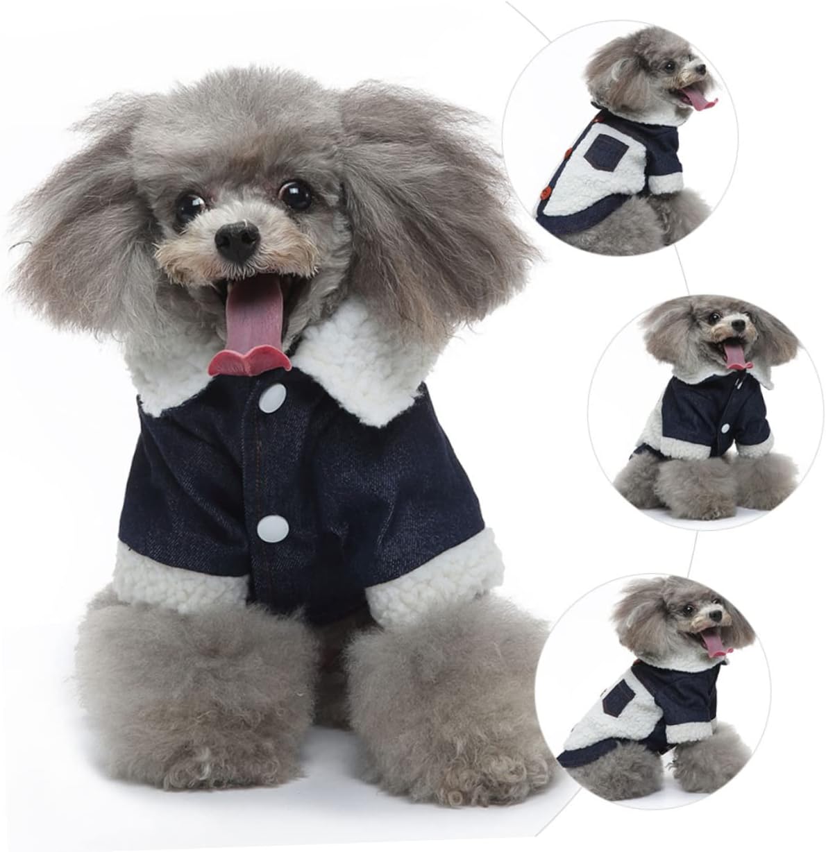 Angoily 3pcs Warm Dog Jacket Stylish Windproof Pet Coat for Cold Weather Adorable Fleece Clothing for Dogs for Breeds Reusable and Easy to