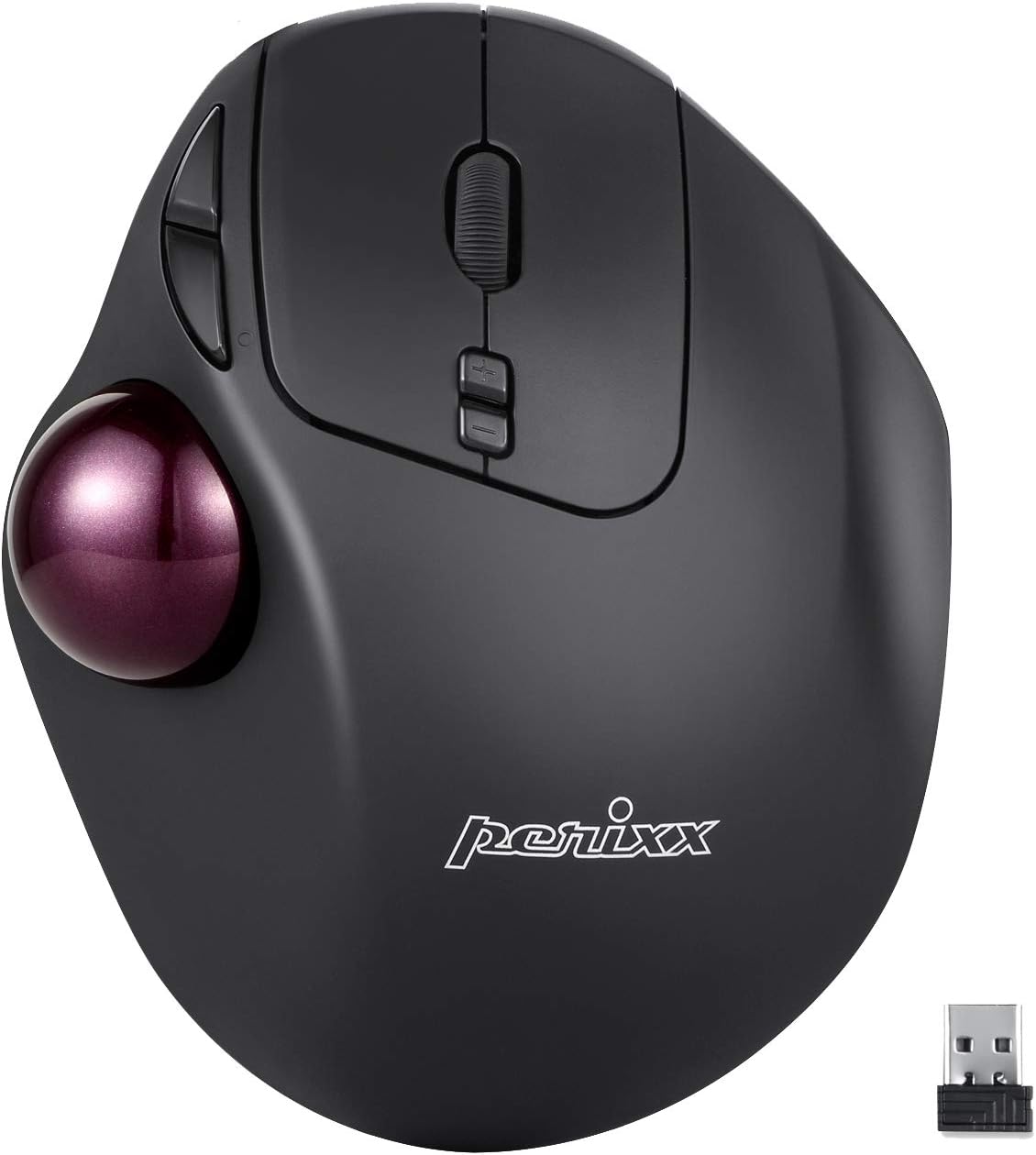 PERIMICE-717 Wireless Trackball Mouse, Build-in 1.34 Inch Trackball with Pointing Feature, 5 Programmable Buttons, 2 DPI Level, 11568
