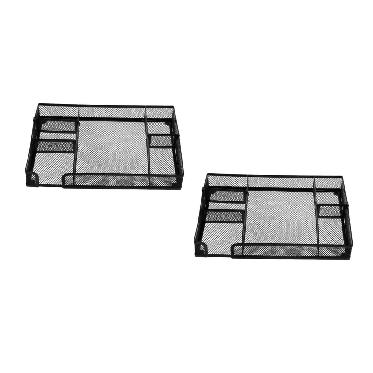 DOITOOL 2 Piezas Organizador de Escritorio Metálico Multifuncional con Divisores Desmontables Compacto y Elegante para Accesorios de Oficina y Papelería de Espacio y Superficie de Trabajo