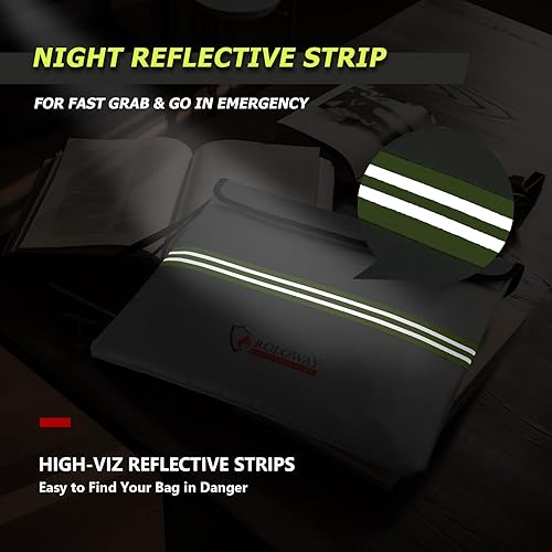 Miniatura 4 de ROLOWAY Bolsa de documentos ignífuga (14 x 11 pulgadas) con capa de papel de aluminio mejorada de 5200 , bolsa ignífuga para documentos con tira