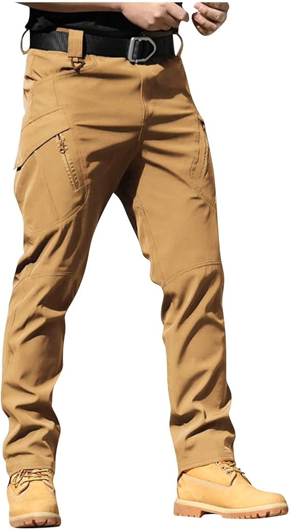 OIOLOYJM Military Cargo Pants for Men Hiking Relaxed Fit Work Waterproof Stretch Tactical Lightweight Outdoor Travel Pant