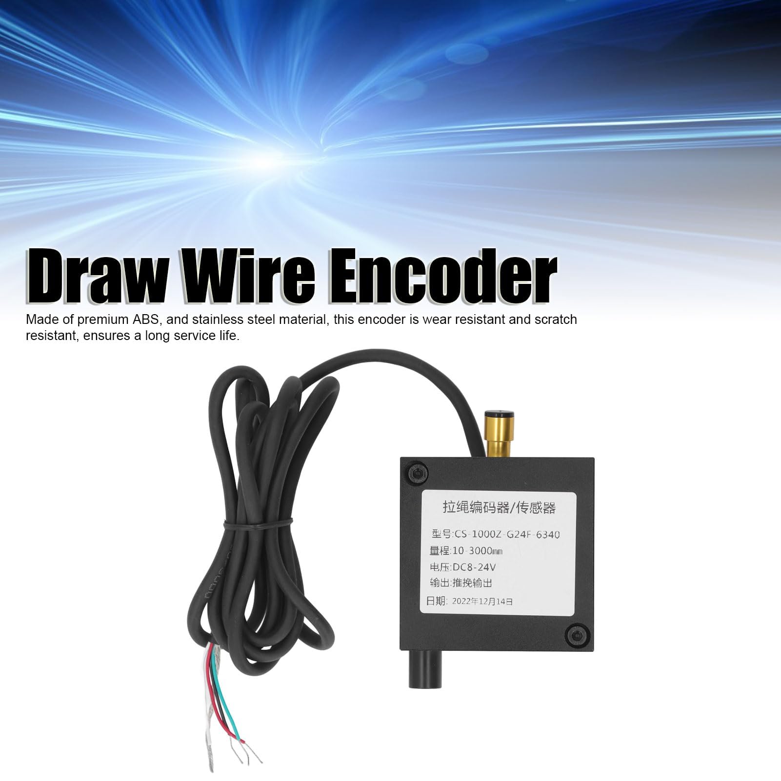 DC8‑24V Draw Wire Encoder Incremental Cable Encoder per Macchina di Prova 10 a 3000 Mm