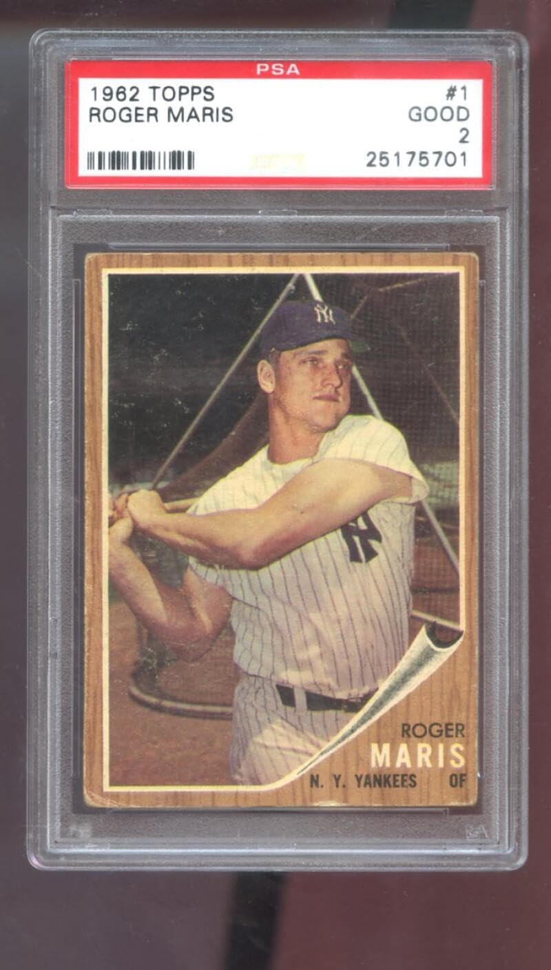 1962 Topps #1 Roger Maris PSA 2 Graded Baseball Card MLB New York Yankees