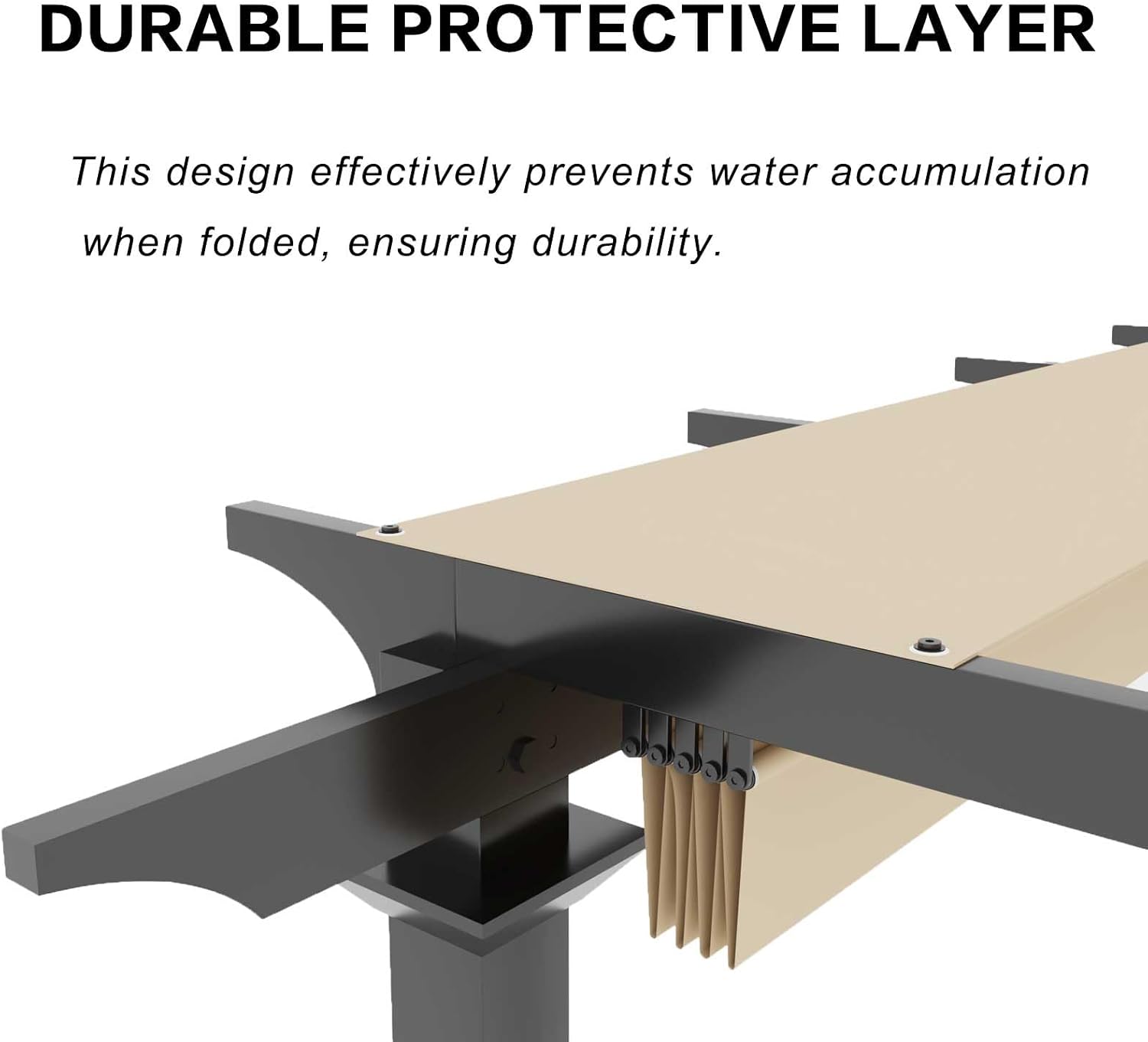 Pergola Shade Cover Replacement Canopy Top Compatible with Home Depot Hampton Bay 10' x 10' Pergola Model #GFM00467F - Beige(Canopy Top Only)