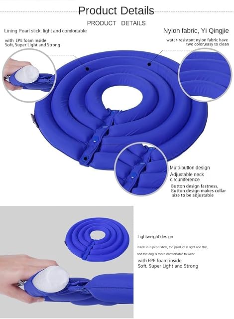 Foto 5 de 5 de Collar de cono para perro, collar inflable de dona para el cuello de perro, alternativa después de la cirugía