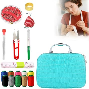 2025 New Big Eye Steel Needles Set, Sewing Kit Storage Box DIY Embroidery Crafting Kit Tool, Upgrade Needle Thread Hand Steel Sewing Needles Kit Fix Anything Anytime Portable Green