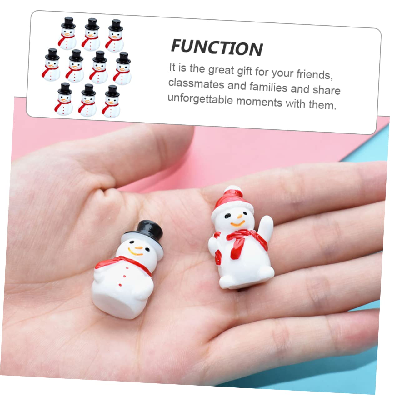 MUSISALY 10pcs Christmas Mini Snowman Resin Ornaments Xmas Decor for Home Office DIY Micro Landscape