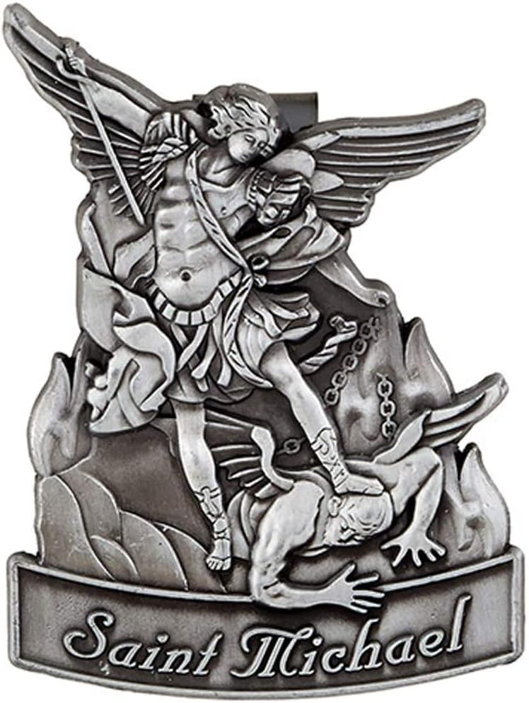 Saint Michael Visor Clip Auto Police Set Car Accessory with Prayer Card