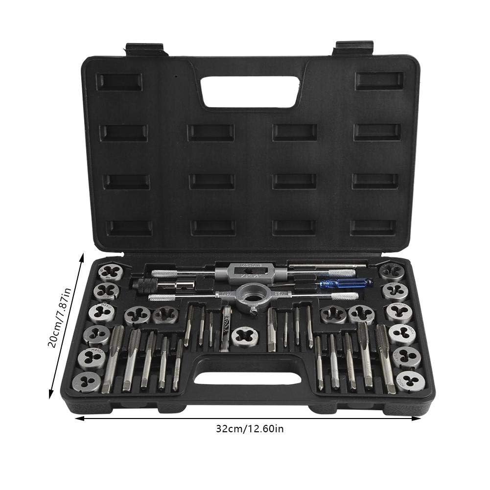 Set di 40 Pezzi M3-M12 Maschi e Filiere Assortite, Chiave Inglese con Filettatura