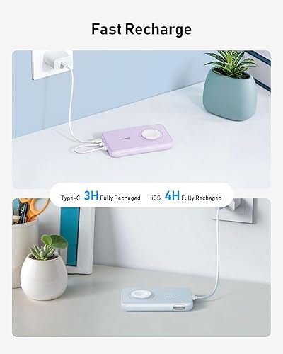 Miniatura 8 de VEGER Cargador portátil con cable integrado (extraíble), batería de mini banco de energía de 10000 mAh, PD 20 W, cargador rápido, accesorio de viaje