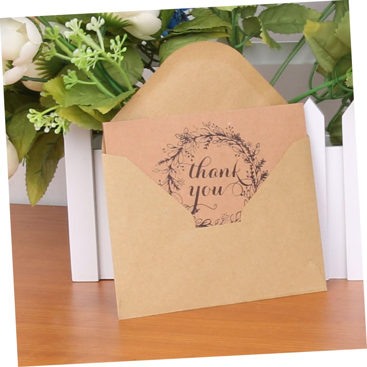 Vintage Dankeskarten Set - 50 Stück Aus Recyceltem Kraftpapier - Ideal Für Hochzeiten Und Partys Inklusive Umschläge Um Ihren Gästen Danke Zu Sagen