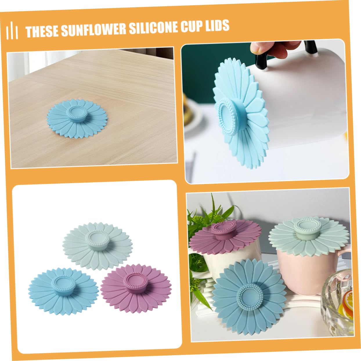 Didiseaon 12 Pezzi Di Coperchi Per Tazza Di Silicone Di Girasole Per Tazze Da Caffè Tazze in Ceramica Da Ceramica.