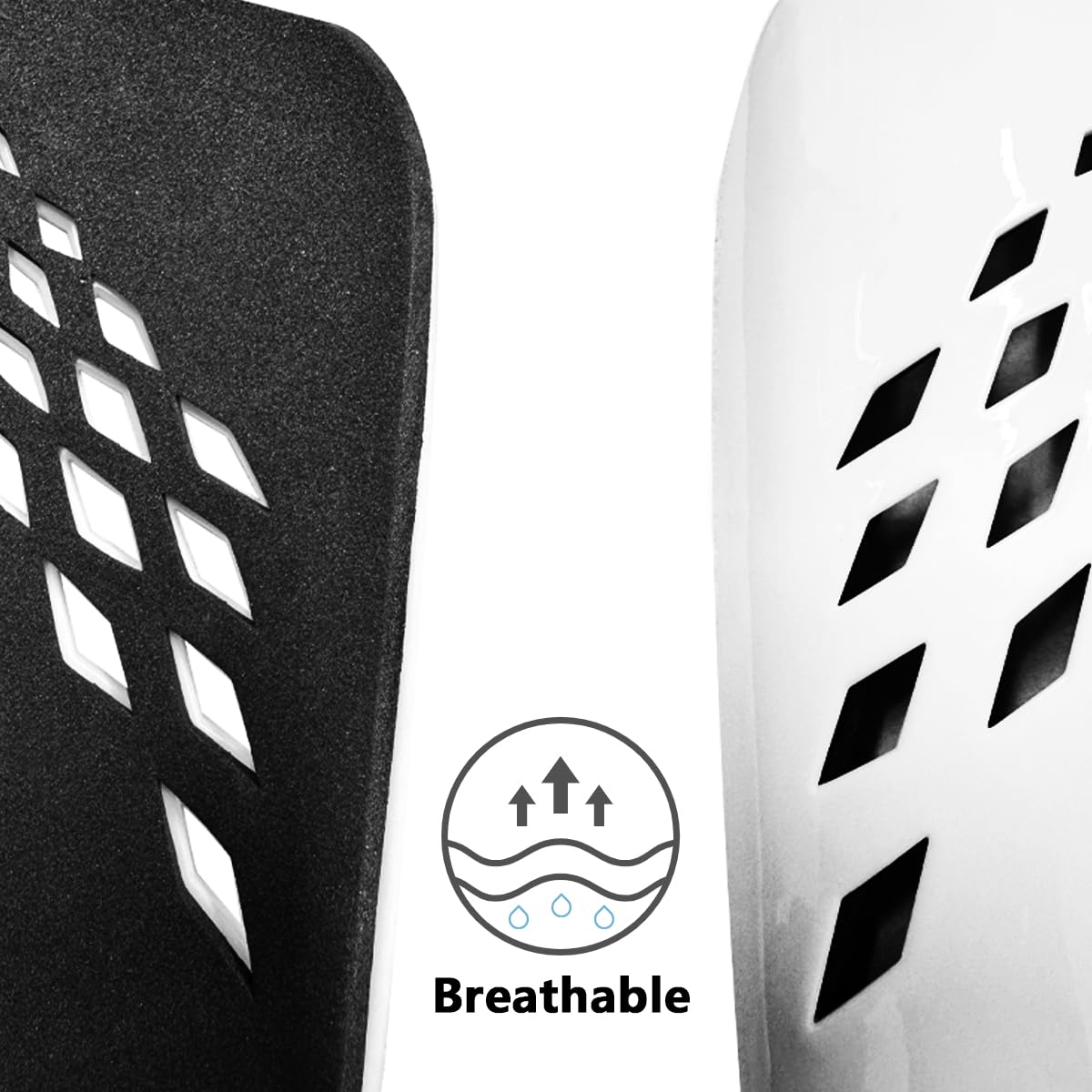 Espinilleras Futbol, 2 Pares, Apto para Adultos y niños, con Bolsillo optimizado