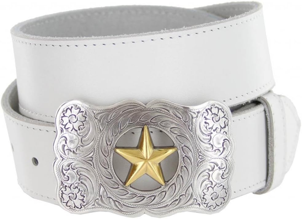 Texas Ranger Star Western Full Grain Leather Casual Jean Belt