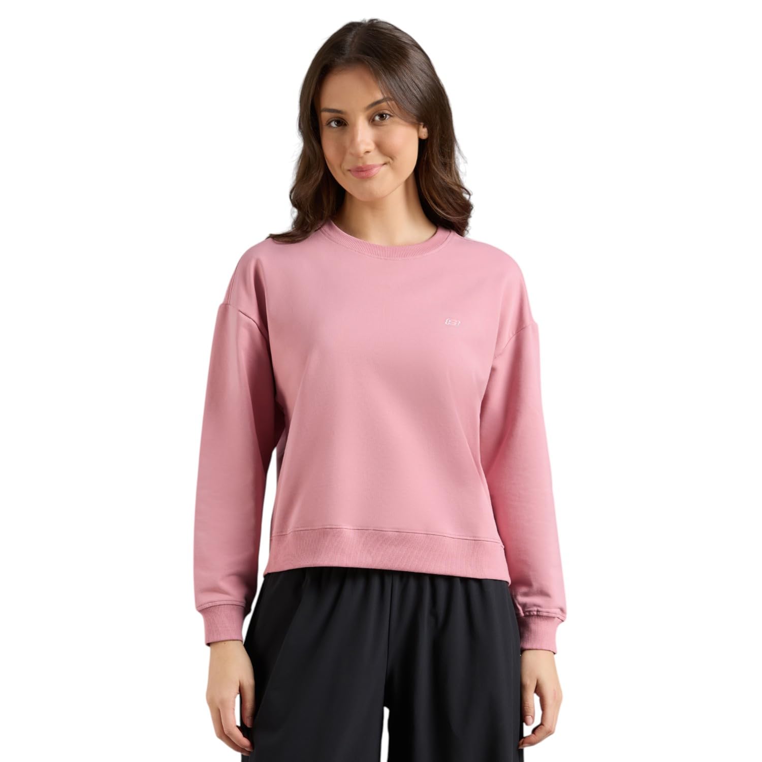 skechers Women's Solid Oversized Fit T-Shirt (LT0066ID-PRYL-picture-19