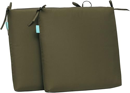 Miniatura 3 de QILLOWAY Cojines de asiento cuadrados de espuma para sillas de comedor y exteriores, para todo tipo de clima, 17 pulgadas de largo x 17 pulgadas de