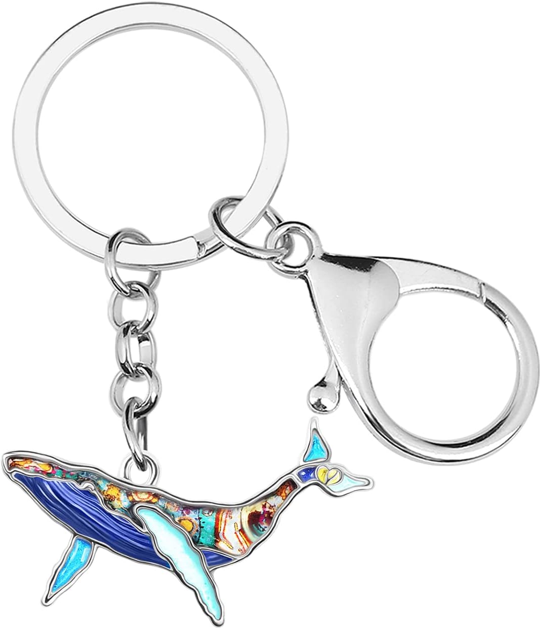 GenericMother's Day Enamel Alloy Ocean Whale Keychain Keyring Novelty Gifts for Women Girls Bag Wallet Charms