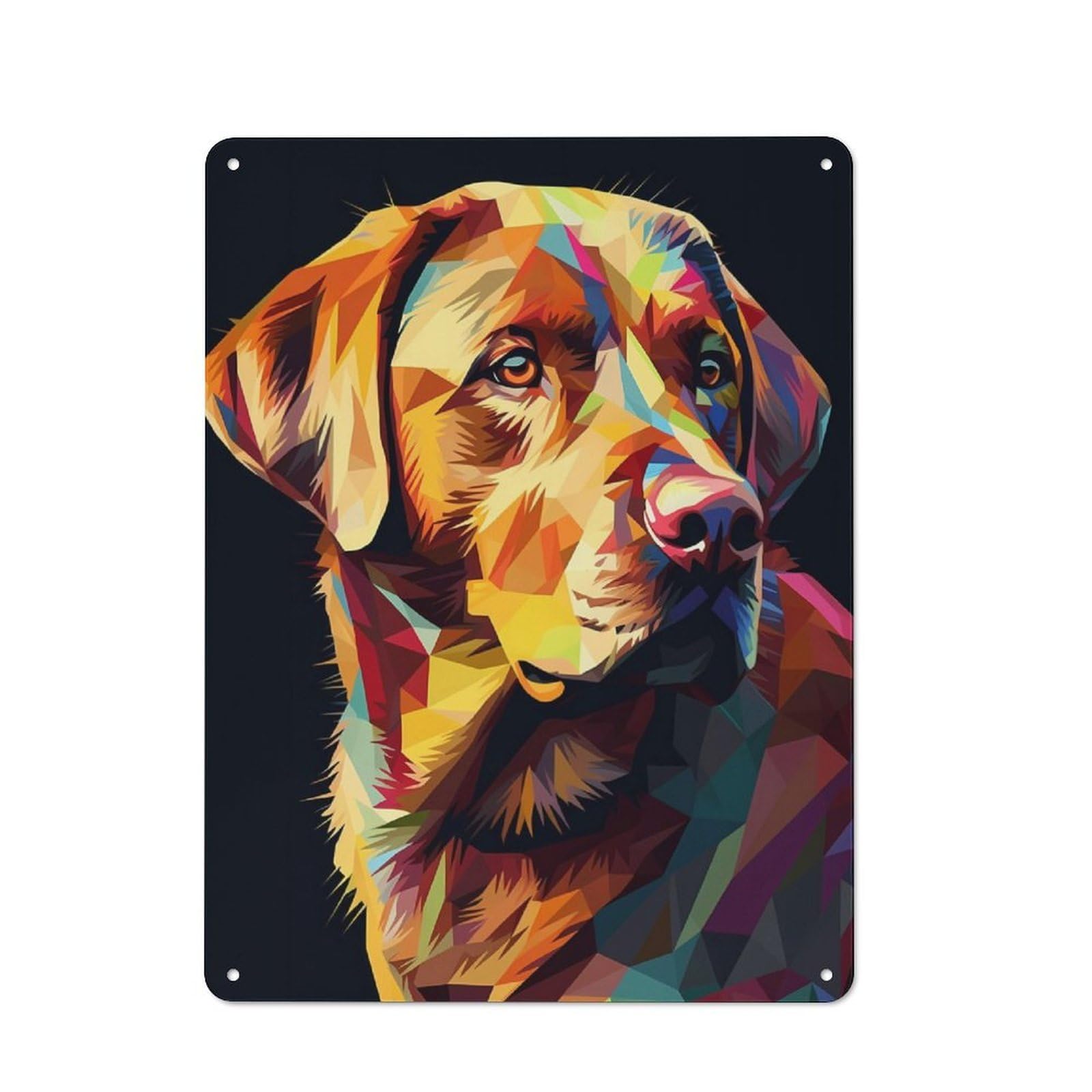 Junmoney Labrador Abstract Rustic Tin Sign 40X30cm For Living Room Or Hallway, A Metal Wall Feature For Living Rooms And Hallways