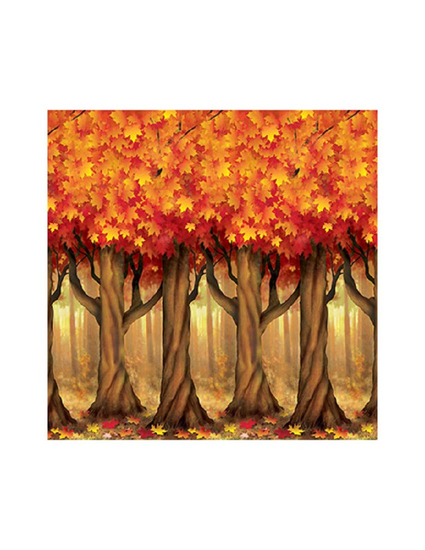 Beistle 90022 Fall Trees Backdrop Party Accessory (1 Count) (1/Pkg), Plastic