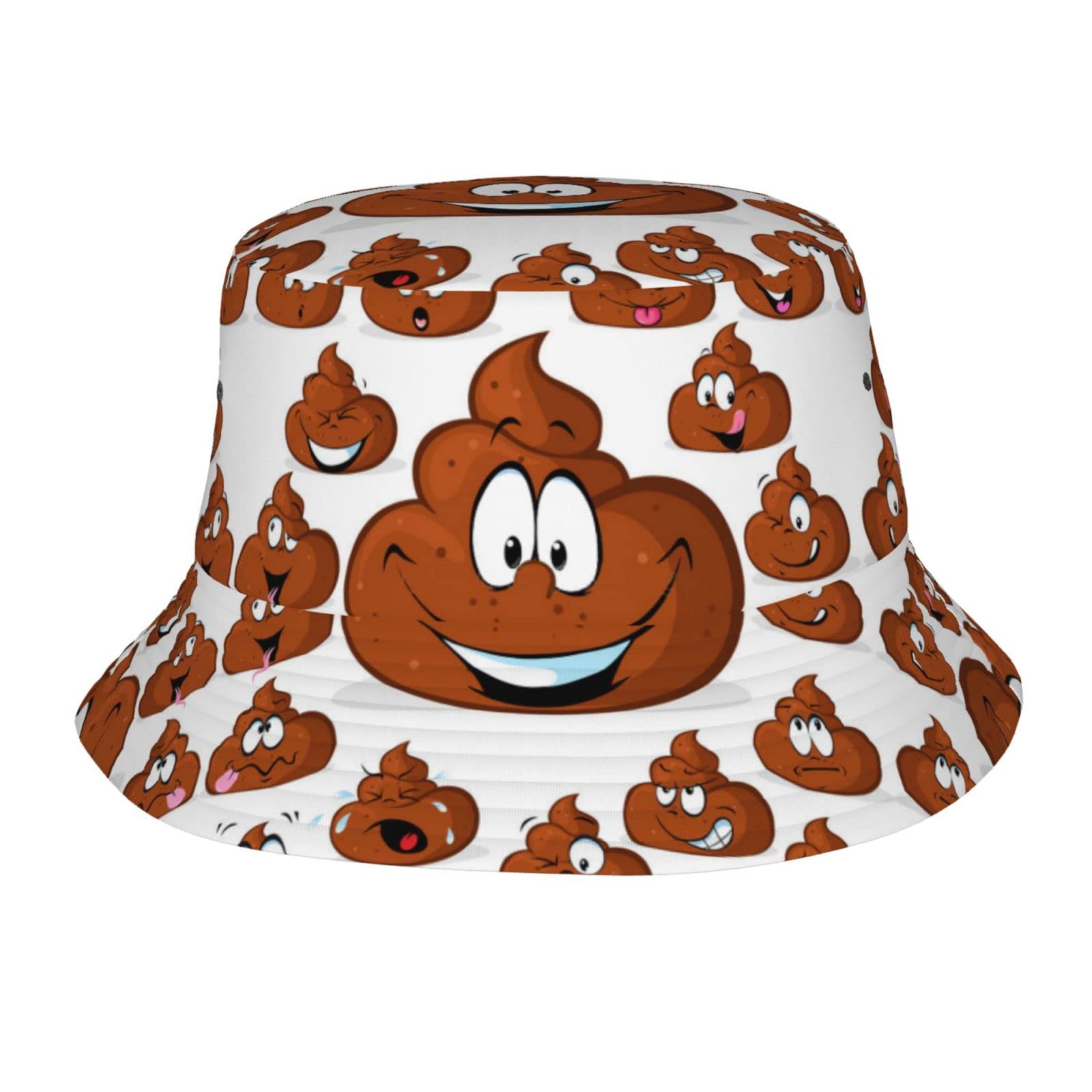 Funny Poop Adult Sunshade Bucket Hat is Suitable for Beach, Camping, Fishing, Outdoor Leisure, Etc, Funny Poop, One size