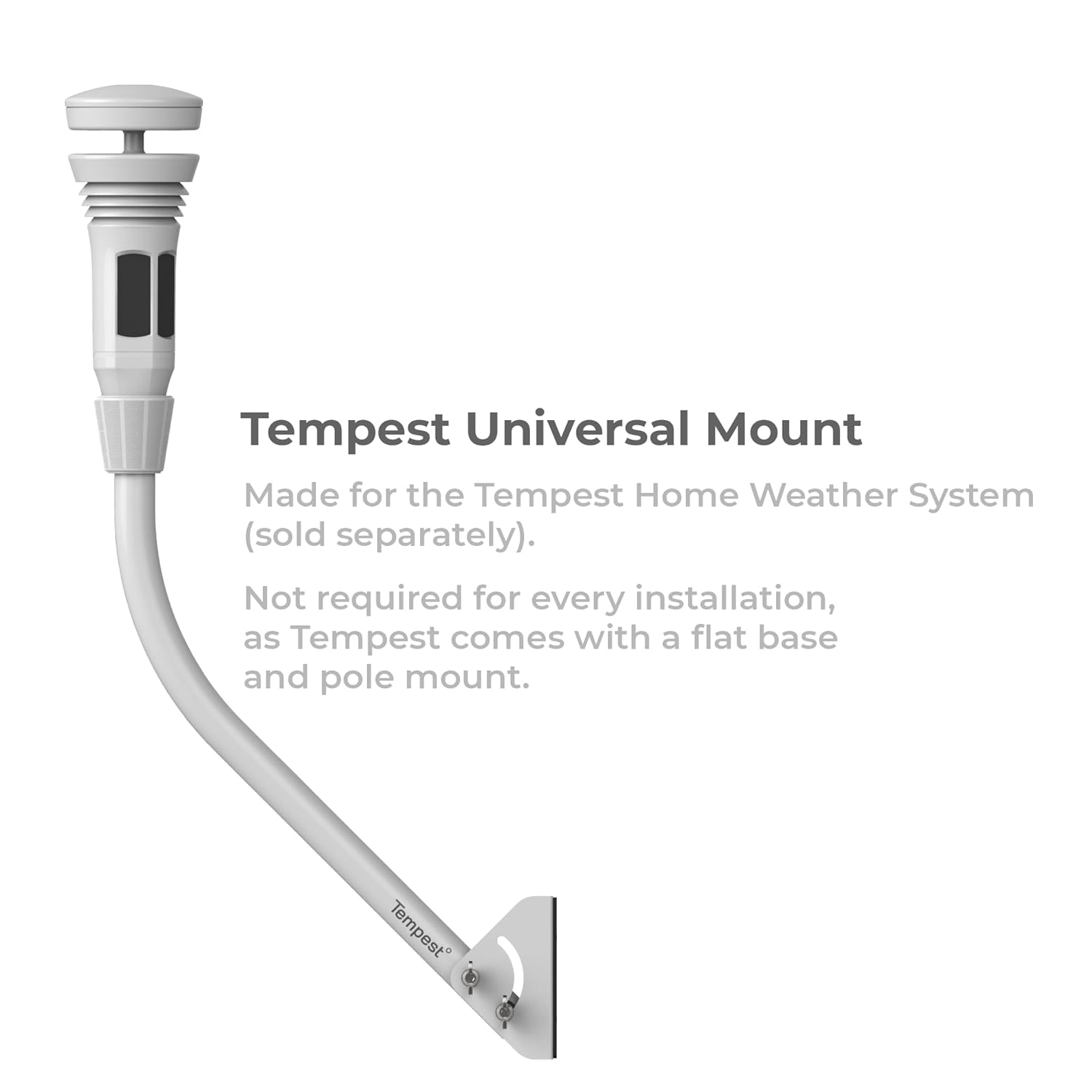 Tempest Original Universal Mount - Adjustable Outdoor Weather Station Mounting Kit - Easy Installation, Solid Structure, Weather Proof