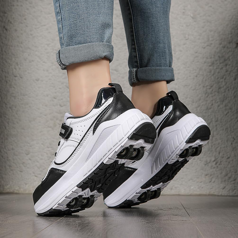 Dziewczęce buty na kółkach dla chłopców buty do deskorolki dla dzieci 2 w 1 wielofunkcyjne buty na rolkach buty na rolkach buty damskie, Rolka S10, 38 EU