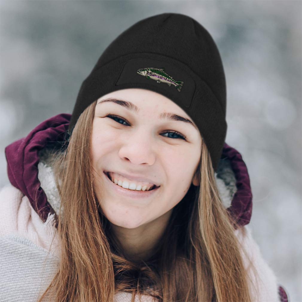 Gorro con parche personalizado con diseño de peces y truchas, para hombre y mujer
