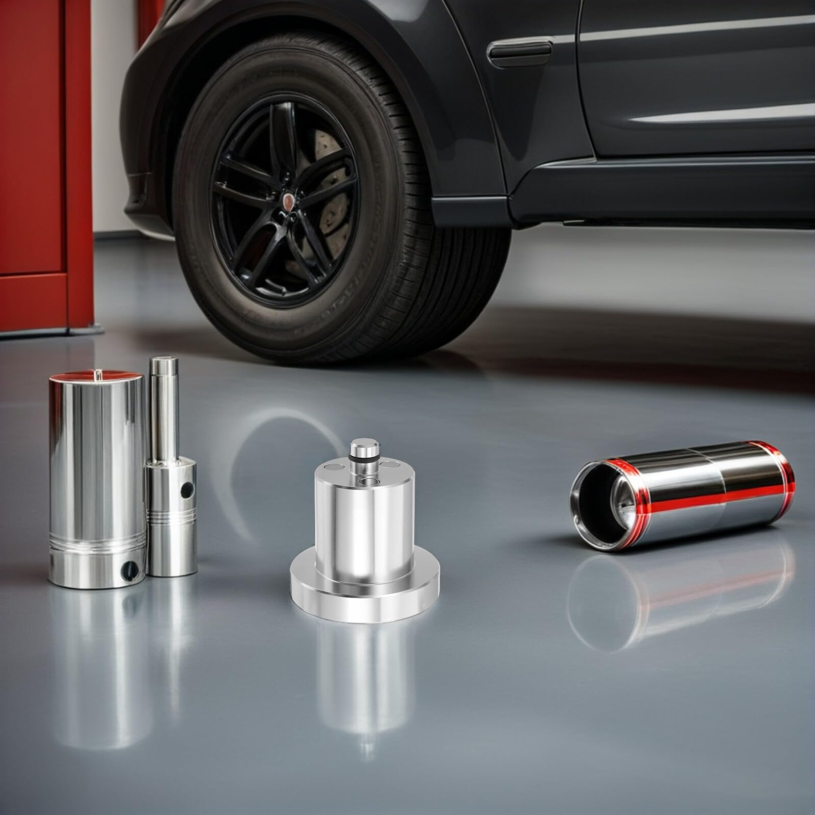 4 Stück Aluminium Wagenheberadapter Hebebühnenauflage mit Stoßdämpfung Rutschfest für Pkw und Garagenwagenheber Bodenschutz bei Fahrzeugwartung