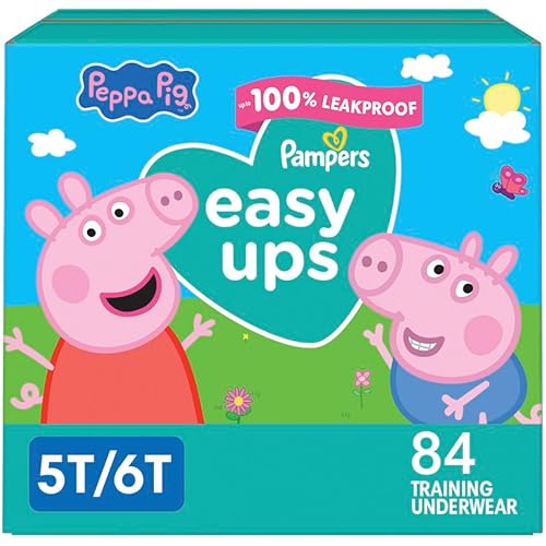 Pampers Training Pants - Easy Ups Girls & Boys - Size 5T-6T, 84 Count, Peppa Pig Potty Underwear (Packaging May Vary)
